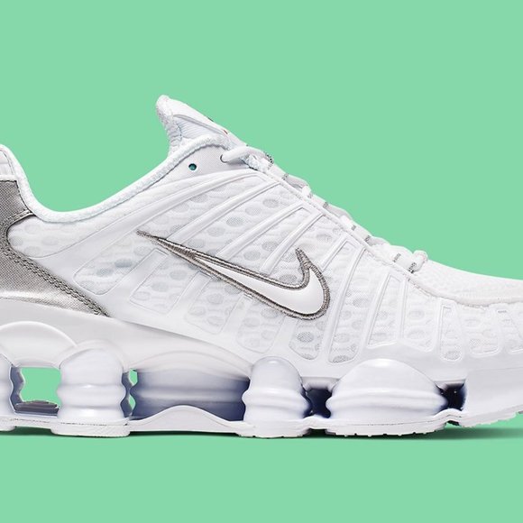 Nike Shox TL Casual Shoes Total White Silver Run - Picture 9 of 10